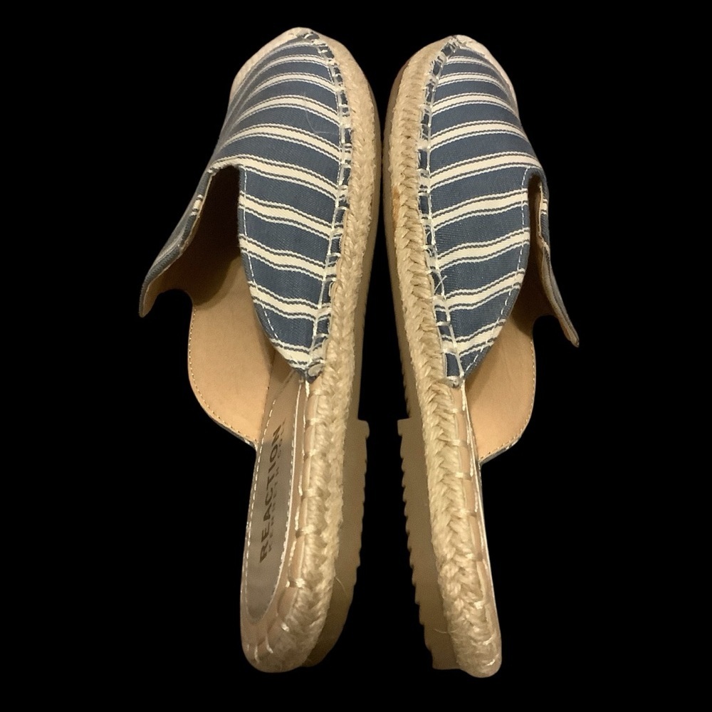 Kenneth Cole Reaction Blue & White Striped Espadrille Slide Sandals/ Size 9 - Picture 8 of 11